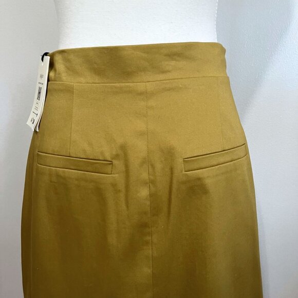 NWT BA&SH BASTIEN KNEE LENGTH WRAPOVER SKIRT IN KHAKI - Picture 7 of 7